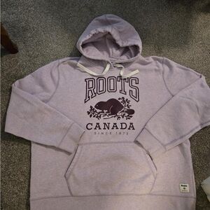 Roots XXLHoodie in Heathered Lilac.